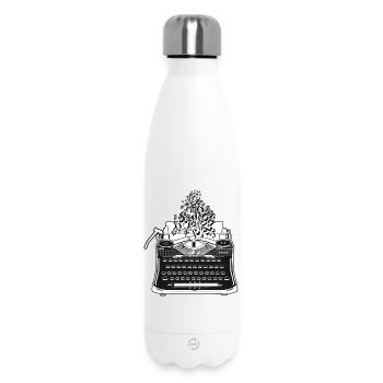 nostalgische antike Schreibmaschine mit Buchstaben - Thermosflasche 500 ml - Weiß - Vorne