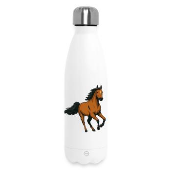 Galloping Amber Stallion - Insulated Water Bottle 500 ml - white - Front