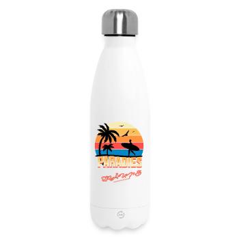 Strandurlaub Sonnenuntergang Illustration - Thermosflasche 500 ml - Weiß - Vorne