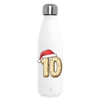 Biscuit de Noël à 10 chiffres - Bouteille isotherme 500 ml - blanc - Devant
