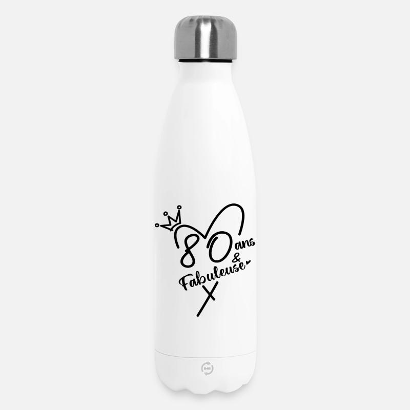 80 Jahre und ein fabelhaftes Geburtstagsgeschenk der Ehefrau - Thermosflasche 500 ml - Weiß