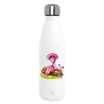Mushroom Girl in a Forest - Insulated Water Bottle 500 ml - white - Front