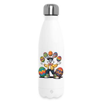 Lapin de Pâques coloré avec des œufs colorés - Bouteille isotherme 500 ml - blanc - Devant