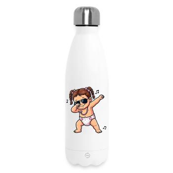 Belle fille – fille brune - Bouteille isotherme 500 ml - blanc - Devant