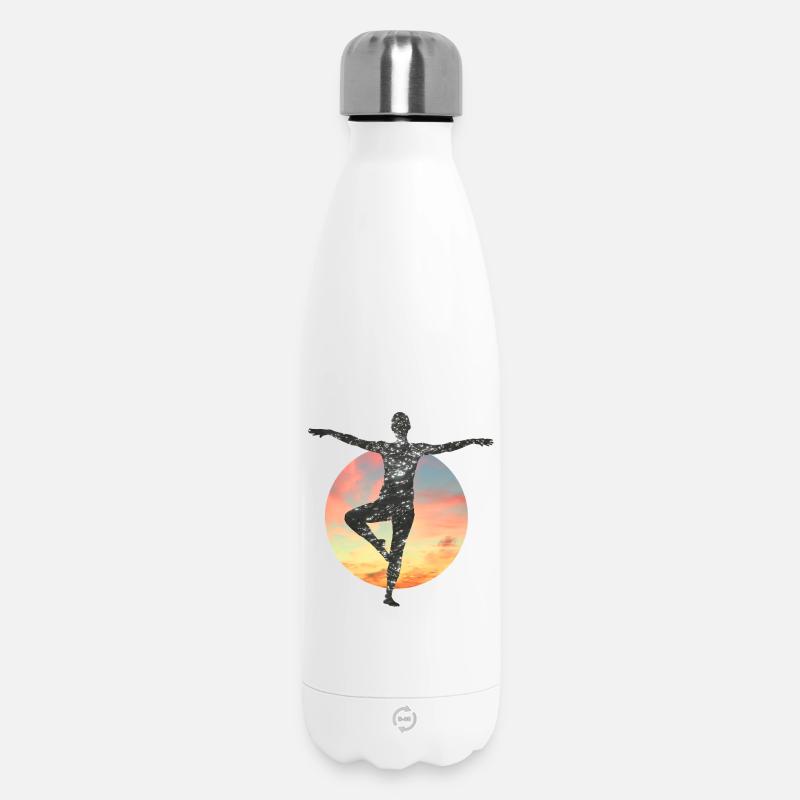 Silhouette galactique dans le cercle du soleil - Bouteille isotherme 500 ml - blanc