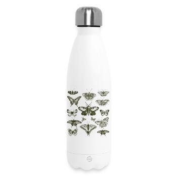 Papillons dessinés à la main vintage - Bouteille isotherme 500 ml - blanc - Devant