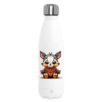 Geometrischer Fuchs Charm - Thermosflasche 500 ml - Weiß - Vorne