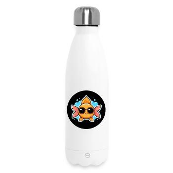 Poisson Chouette et Lunettes - Bouteille isotherme 500 ml - blanc - Devant