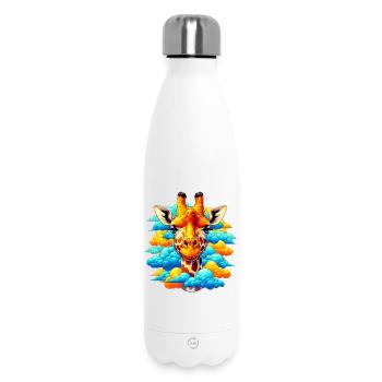 Giraffe with head in cloud clouds - Insulated Water Bottle 500 ml - white - Front