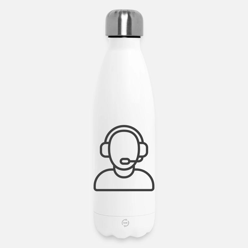 Logo des Helpdesk-Support-Symbols - Thermosflasche 500 ml - Weiß