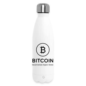 Bitcoin - décentralisé, numérique mondial - Bouteille isotherme 500 ml - blanc - Devant