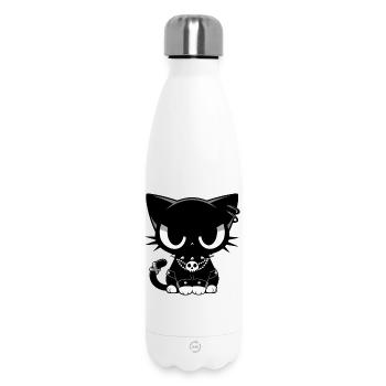 Goth Punk Cat - Insulated Water Bottle 500 ml - white - Front