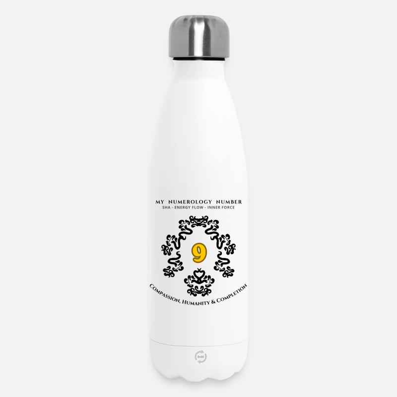 Numéro 9 Symbole de la compassion et de l’humanité - Bouteille isotherme 500 ml - blanc