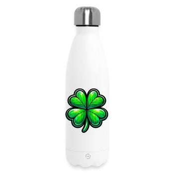Four-leaf clover - Insulated Water Bottle 500 ml - white - Front
