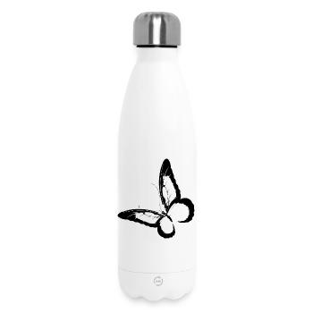NOUVEAU -- Beauté, changement et joie : le papillon. - Bouteille isotherme 500 ml - blanc - Devant