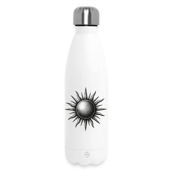 Vintage Sonnenstern Gravur - Thermosflasche 500 ml - Weiß - Vorne