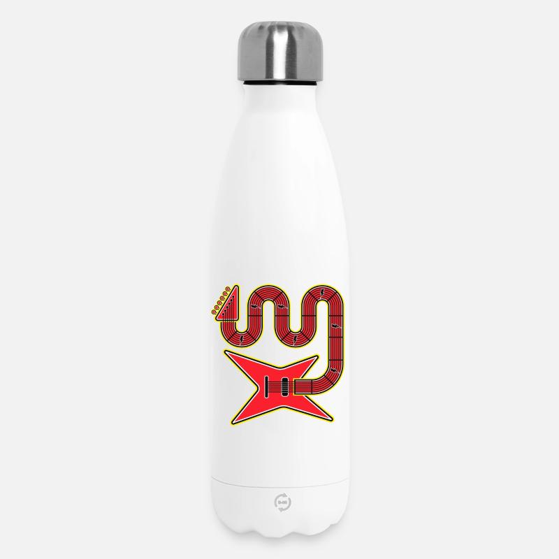 Red Abstract Shape Electric Guitar - Insulated Water Bottle 500 ml - white