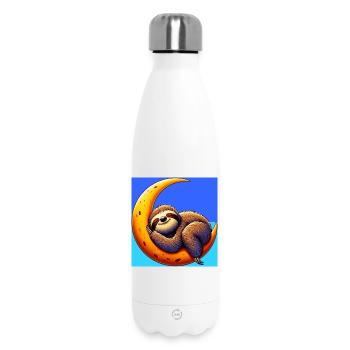 Faultier schläft auf dem Mond - Thermosflasche 500 ml - Weiß - Vorne