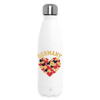 Germany Colors Heart Motif - Insulated Water Bottle 500 ml - white - Front