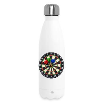 Dartboard Bullseye Three Darts - Insulated Water Bottle 500 ml - white - Front
