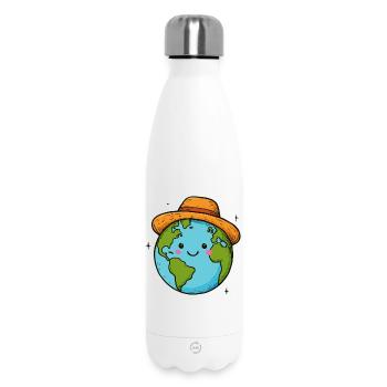 Lächelndes Land mit dem Hut - Thermosflasche 500 ml - Weiß - Vorne