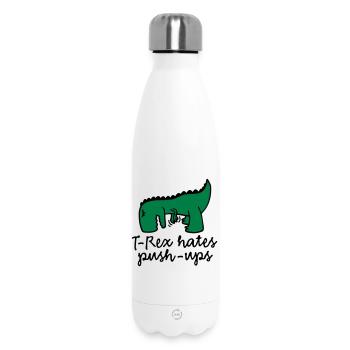 T-Rex hates push-ups - Insulated Water Bottle 500 ml - white - Front