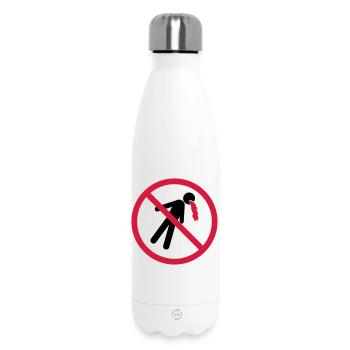 puke forbidden shield no blood funny vomit - Insulated Water Bottle 500 ml - white - Front