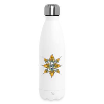 Geometric sun pattern in a warm color palette - Insulated Water Bottle 500 ml - white - Front