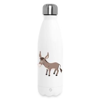 Esel Illustration – handgezeichnetes Tiermotiv - Thermosflasche 500 ml - Weiß - Vorne