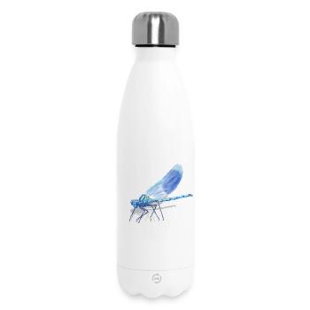 Imprimé de la Braise de Libellule Bleue - Bouteille isotherme 500 ml - blanc - Devant
