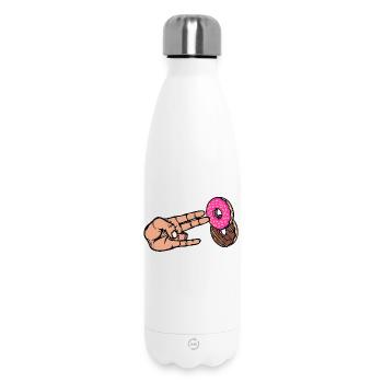Nachspeise Donut Süßigkeiten Lecker Naschen - Thermosflasche 500 ml - Weiß - Vorne