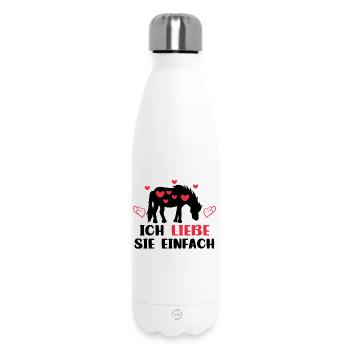 Pferdefan Statement Herz Pferde Islandpferde - Thermosflasche 500 ml - Weiß - Vorne