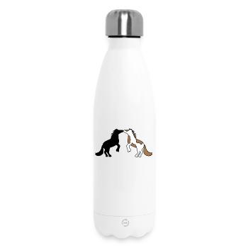 Chevaux islandais chevaux amour galop arabes - Bouteille isotherme 500 ml - blanc - Devant