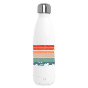Sunset Gradient City Skyline - Insulated Water Bottle 500 ml - white - Front