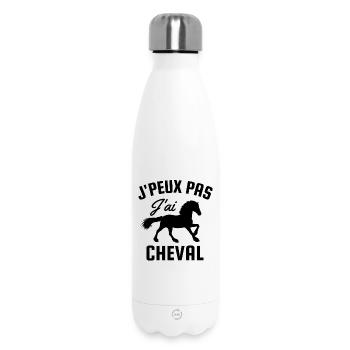 Je peux pas j'ai cheval - Bouteille isotherme 500 ml - blanc - Devant