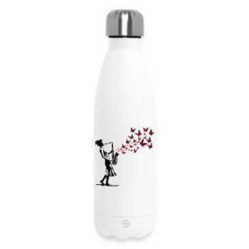 Saxophone Music Butterfly Street Art Style - Insulated Water Bottle 500 ml - white - Front