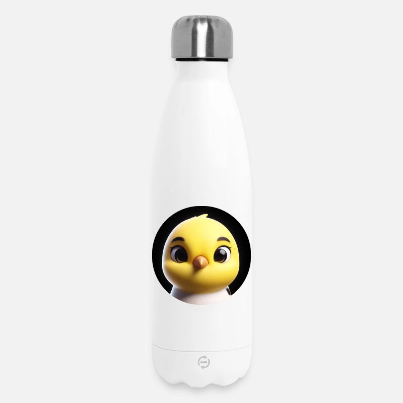 Poussins dans le style d’animation - Bouteille isotherme 500 ml - blanc