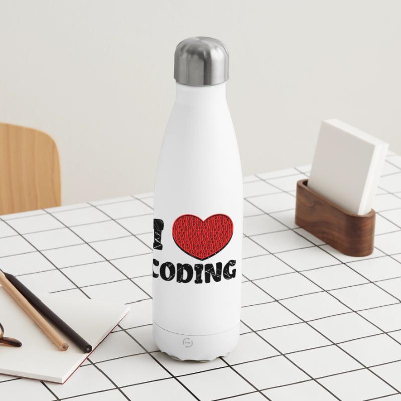 Code Developer Scripting Debug Heart Statement Insulated Water Bottle 500 ml