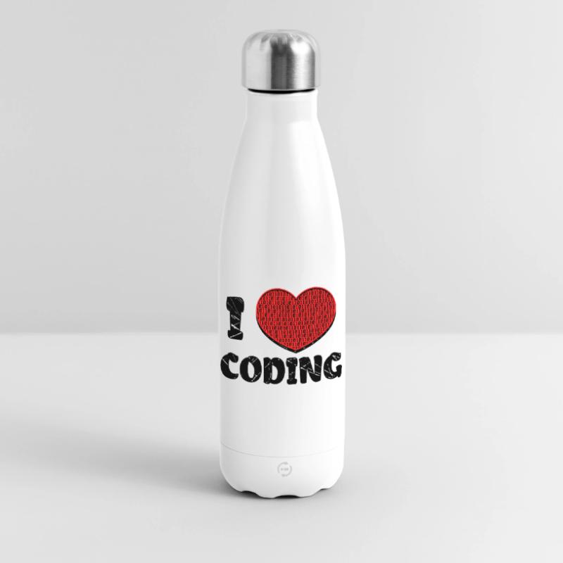 Code Developer Scripting Debug Heart Statement Insulated Water Bottle 500 ml