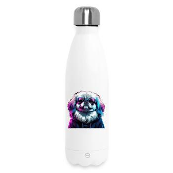 Pekingese Gangster lila Cyber Löwenhund Hund Gesch - Thermosflasche 500 ml - Weiß - Vorne