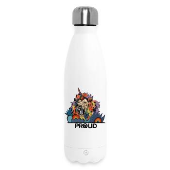 Fierté de la licorne du lion LGBTQIA - Bouteille isotherme 500 ml - blanc - Devant