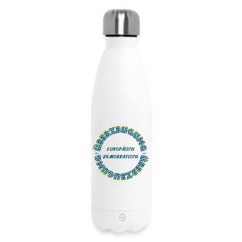 Europäisch Demokratisch aus Überzeugung Kreistext - Thermosflasche 500 ml - Weiß - Vorne