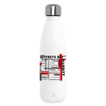 Map of Waikiki and Fuerteventura Beaches - Insulated Water Bottle 500 ml - white - Front