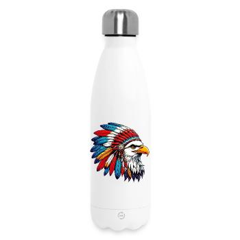 Aigle amérindien Peaux rouges américaines - Bouteille isotherme 500 ml - blanc - Devant
