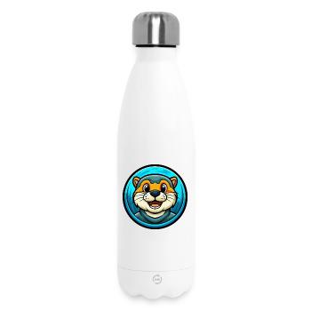 loutre coloré kawaii dessin animé personnage clipart - Bouteille isotherme 500 ml - blanc - Devant