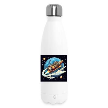 Rocket flight through space - Insulated Water Bottle 500 ml - white - Front