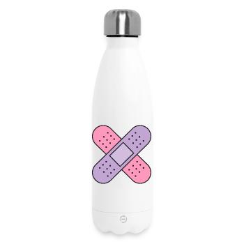 Plaster Cross Color - Insulated Water Bottle 500 ml - white - Front