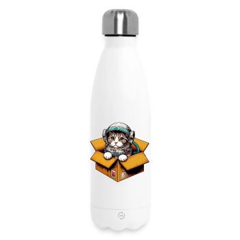 Astronaut Cat - Insulated Water Bottle 500 ml - white - Front