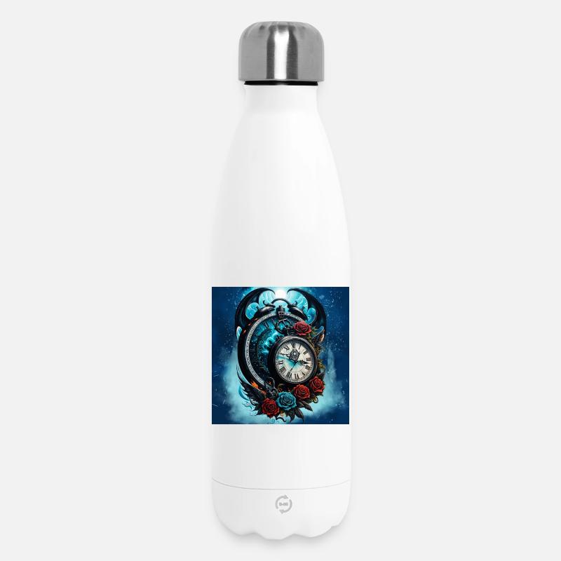 Die Uhr im Nebel der Unendlichkeit. - Thermosflasche 500 ml - Weiß
