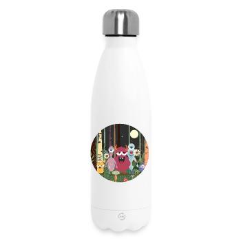 Fröhliche Monster-Gruppe im zauberhaften Wald - Thermosflasche 500 ml - Weiß - Vorne
